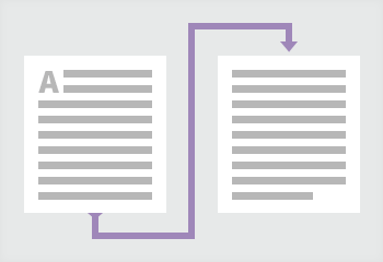 illustration of content flowing from one region to another